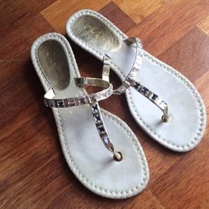 Cole Haan Kalla Thong silver Rhinestone Sandal